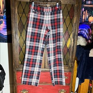Vintage Tommy Hilfiger Plaid Women’s Pants - Red, Black, and White Wide leg